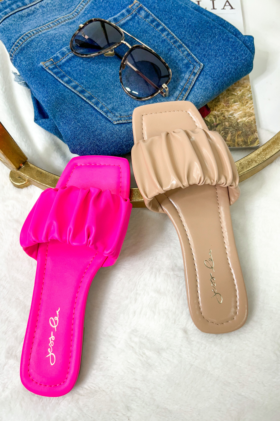 April Ruched Sandals